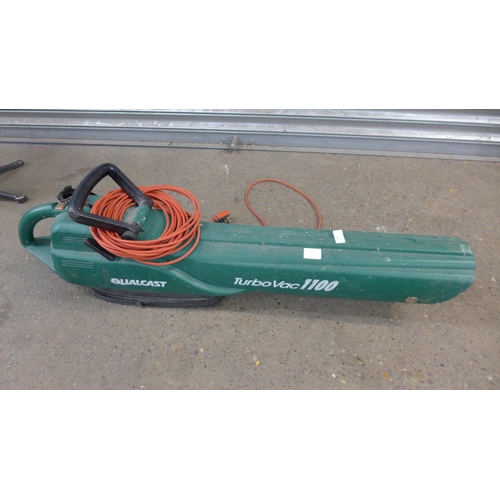 5229 - A Flymo Contour electric grass strimmer and a Qualcast Turbo-Vac 1100 electric garden blower