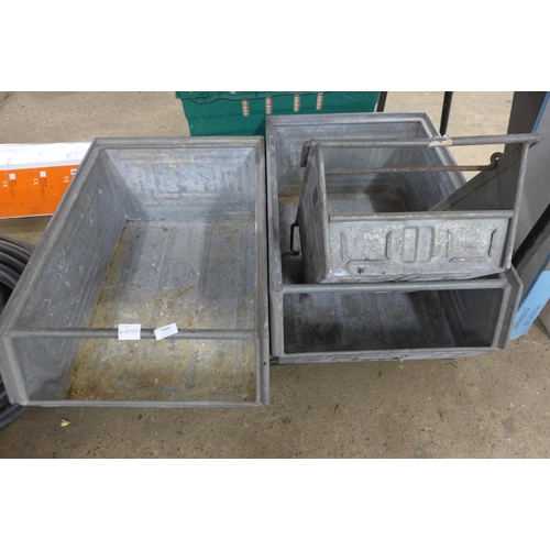 5348 - 3 , galvanised steel tote boxes