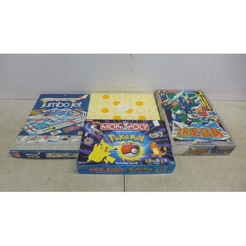 5065 - A quantity of board games including Pokémon Monopoly, John Lewis 4 in a Row, Jumbojet and a Baxinger... 