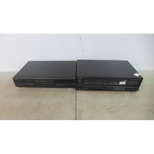 5132 - 2 Technics hi-fi separate systems, SL-PG580A compact disc player and a RST33R twin tape deck with le... 