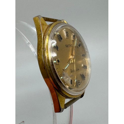 7286 - A rare Smiths Astrolon Agon gold plated manual wind wristwatch head, together with four others