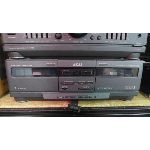 5145 - A quantity of Akai stereo equipment including an AP-M630 full automatic turntable record player, an ... 