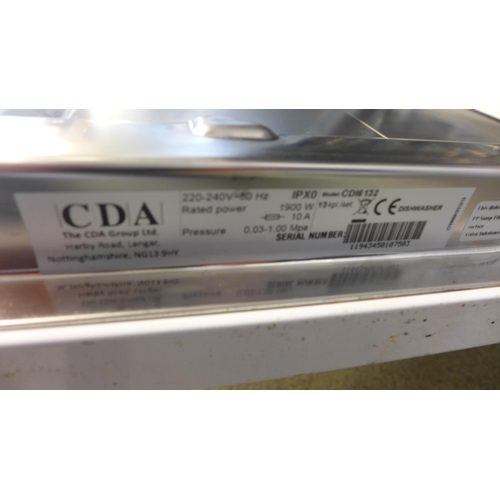 4011 - CDA Integrated Sliding Hinge Dishwasher (Transit damage) Original RRP £365.83 + Vat (468-174), *This... 