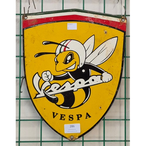 286 - A Vespa enamelled metal advertising sign