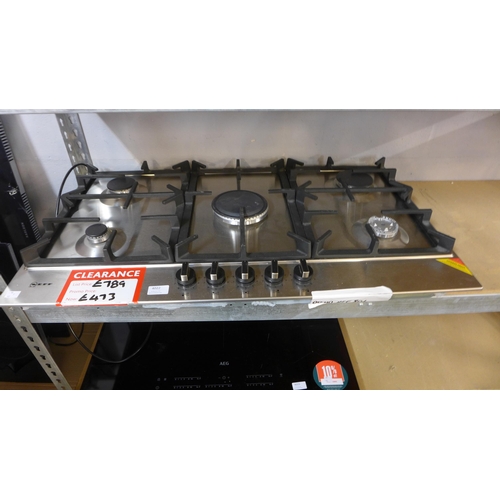 4022 - Neff Gas 5 Burner Hob - Stainless Steel (missing one hob cover) Original RRP £507.70 + Vat (468-83),... 