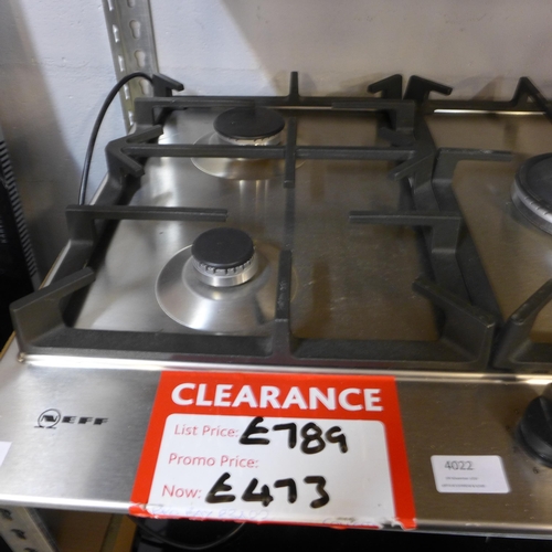 4022 - Neff Gas 5 Burner Hob - Stainless Steel (missing one hob cover) Original RRP £507.70 + Vat (468-83),... 