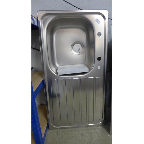 4036 - Stainless steel 1.0  Bowl Sink with drainer (468-6), *This lot is subject to VAT