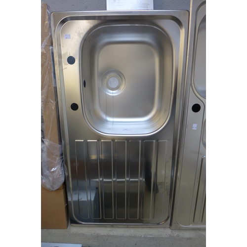 4066 - Lexin 1 Bowl Overmount Sink with drainer 
 Stainless Steel - Left Hand Drainer  (468-32), *This lot ... 