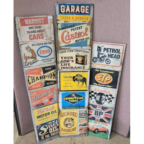 289 - Five plywood motoring related signs