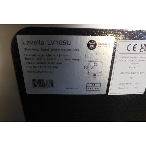 4093 - Lavella Undermount square sink Stainless steel. *This lot is subject to VAT