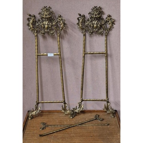 294 - A pair of French style cast gilt metal table top easels