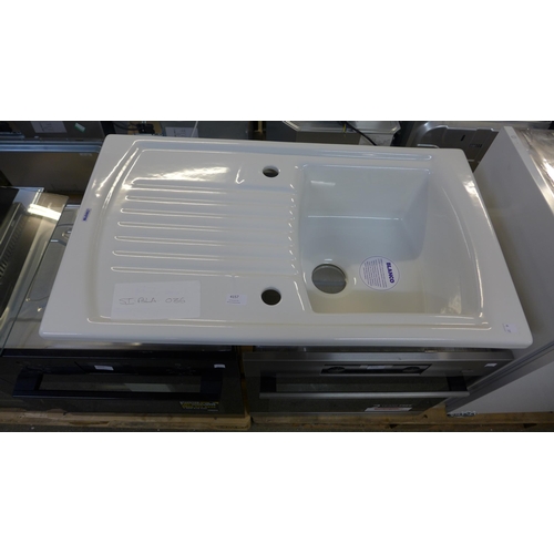 4157 - Skye White 1.0 Bowl RVS Ceramic Sink, Original RRP £274.17 + Vat (468-112), *This lot is subject to ... 