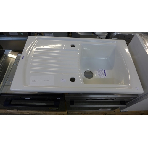 4157 - Skye White 1.0 Bowl RVS Ceramic Sink, Original RRP £274.17 + Vat (468-112), *This lot is subject to ... 