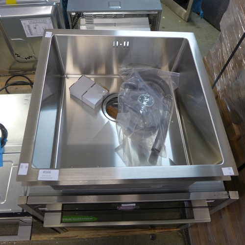 4166 - 2x Idro 1.0 Bowl Stainless Steel Sinks (468-41,153), *This lot is subject to VAT