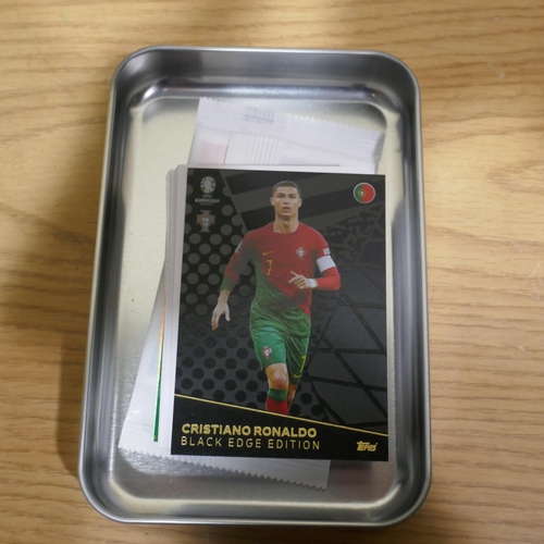 6056 - Adrenlyn Xl Premier League and Match Atax Euros trading cards in tins  *This lot is subject to Vat