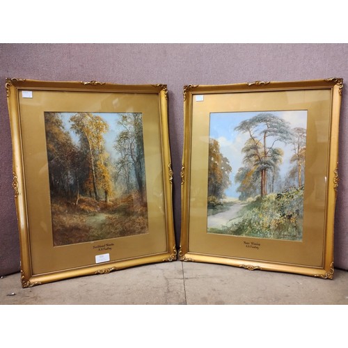 310 - Two A.H. Findley, Near Wanlip and Swithland Woods, watercolours, framed