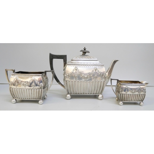 2012 - A Victorian silver plated bachelors tea service