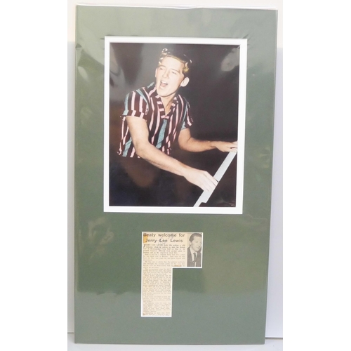 2016 - Rock ‘n’ Roll, Jerry Lee Lewis signed display, no CoA