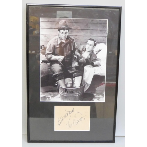 2019 - An Abbott and Costello signed display, with COA