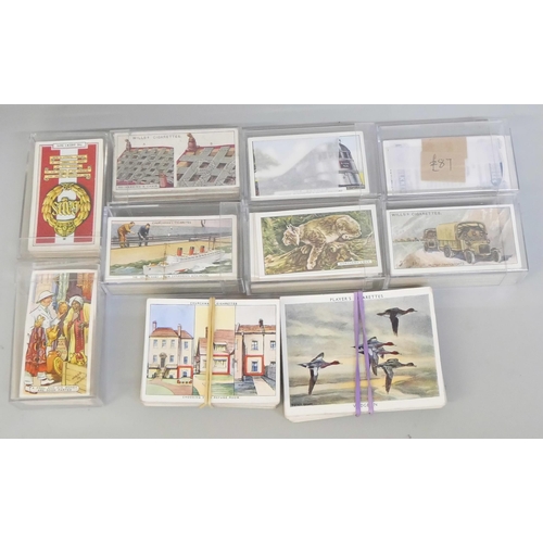 2022 - Cigarette cards; ten sets of cigarette cards including Players 'Wildfowl', Wills 'Military Motors', ... 