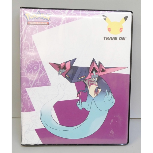 2023 - A folder of vintage Pokémon holographic cards including Ex Mega cards, etc., and holographic 2000 Te... 