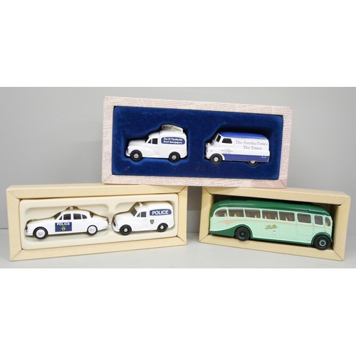 2033 - Three Corgi Classics Model vehicles, 97214 Leyland Tiger, 97697 Leicestershire Police Set and 97740 ... 