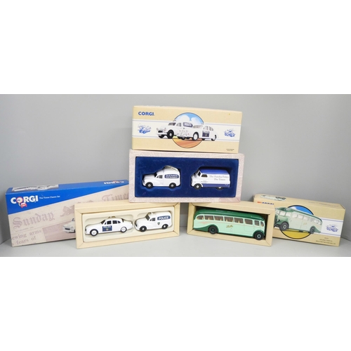 2033 - Three Corgi Classics Model vehicles, 97214 Leyland Tiger, 97697 Leicestershire Police Set and 97740 ... 