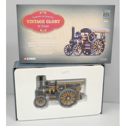 2034 - Two vintage Glory of Steam model vehicles, Fowler B6 Road Loco and Fowler B6 Showmans Loco