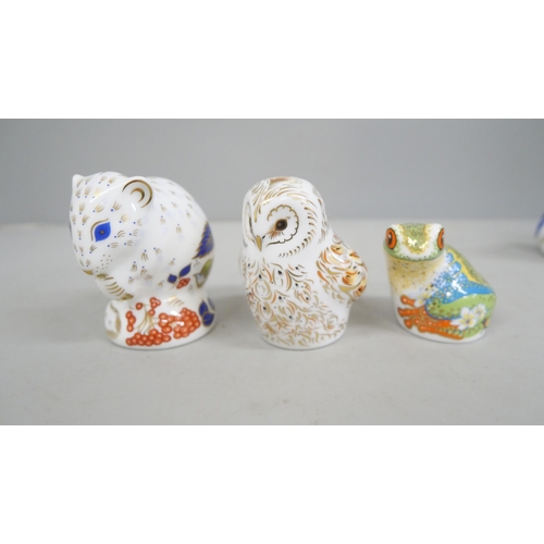 2048 - A collection of six Royal Crown Derby hedgehog paperweights with gold stoppers