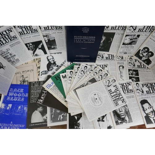 2067 - Blues music, first to final issue of Pickin' The Blues 1-25 and one volume Blues Records 1943-1970 A... 