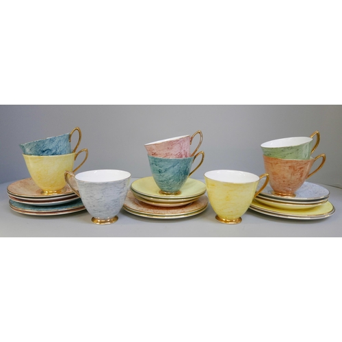 2072 - Royal Albert Gossamer cups, saucers and side plates