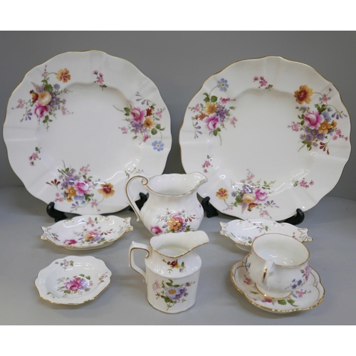 2088 - A collection of Royal Crown Derby Derby Posies including dinner plates, jugs, cup and saucer, bon bo... 