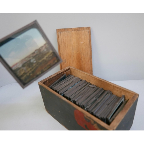 2091 - A box of 50 lantern slides