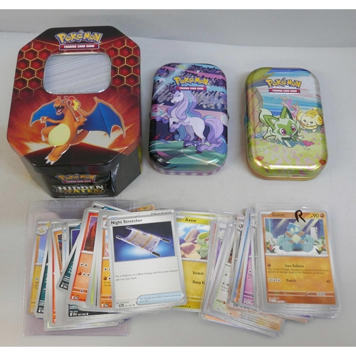 2100 - 500+ Pokémon cards and collectors tins, including holographic