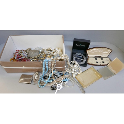 2104 - A box of costume jewellery