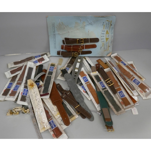 2119 - A collection of lady's and gentleman's watch straps, mainly unused old stock