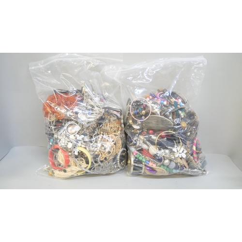 2149 - Two bags of costume jewellery