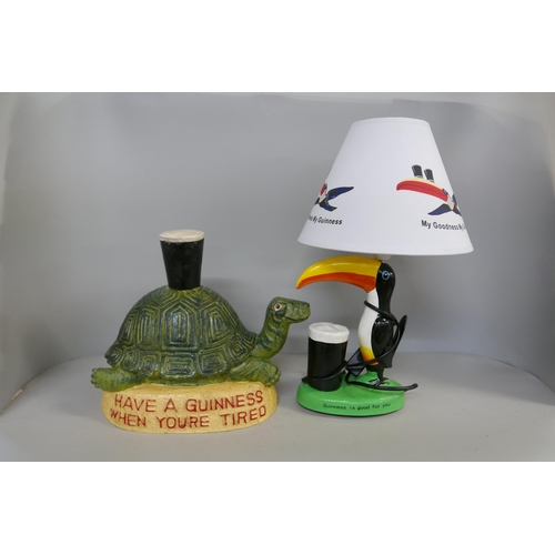 2181 - A Guinness advertising table lamp and figure