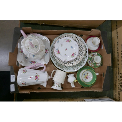 2194 - A collection of decorative teawares including Shelley, Fenton Old Chelsea, Coalport, etc. **PLEASE N... 