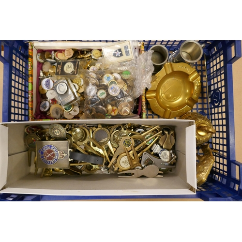 2247 - A collection of brass and brass golf ball markers and other ball markers **PLEASE NOTE THIS LOT IS N... 