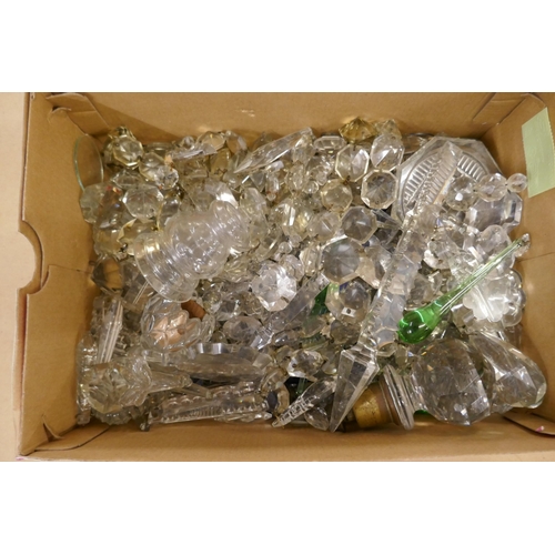 2249 - A crystal chandelier and drops, in parts **PLEASE NOTE THIS LOT IS NOT ELIGIBLE FOR IN-HOUSE POSTING... 