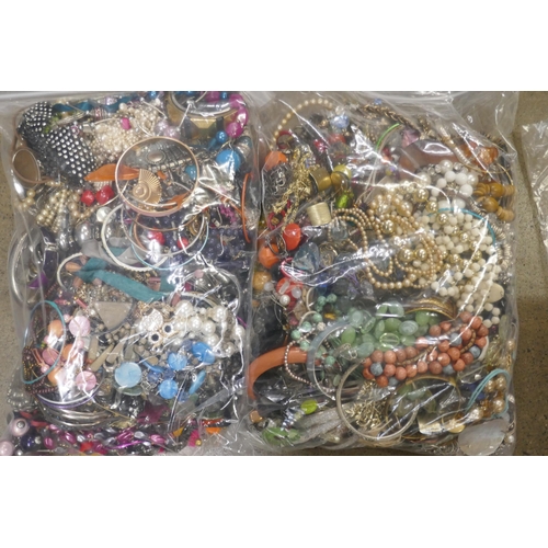 2258 - Two bags of costume jewellery **PLEASE NOTE THIS LOT IS NOT ELIGIBLE FOR IN-HOUSE POSTING AND PACKIN... 