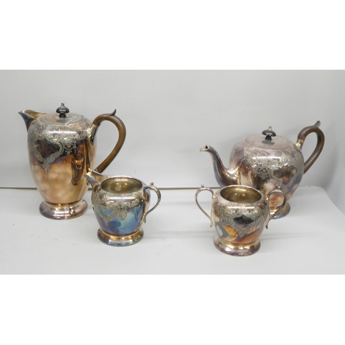 2283 - A four piece plated tea service