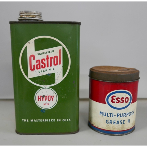 2311 - A Castrol Gear Oil can and an Esso Grease can