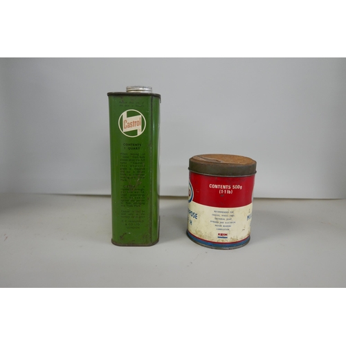 2311 - A Castrol Gear Oil can and an Esso Grease can