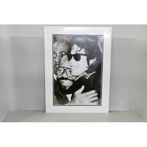 2322 - Mounted photographs of Motown stars including Stevie Wonder, Diana Ross, Smokey Robinson, etc., Mich... 