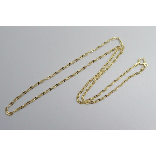 7051 - A 9ct gold chain, 0.78g, 39cm