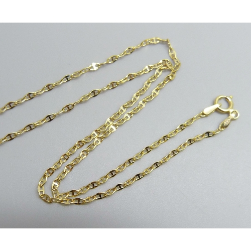 7051 - A 9ct gold chain, 0.78g, 39cm