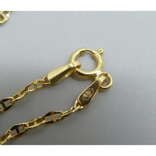 7051 - A 9ct gold chain, 0.78g, 39cm