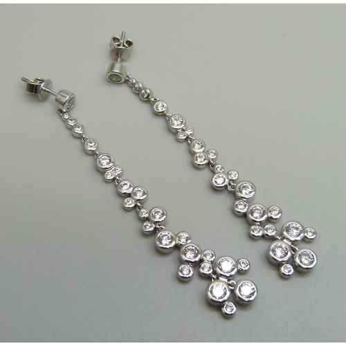 7110 - A pair Cavendish French silver and Swarovski crystal earrings, 8.6g